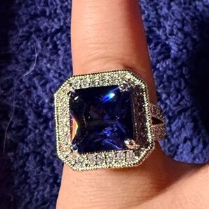 Elegant Sterling Silver and Blue Gemstone Ring